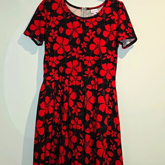 Lularoe red black floral dress. Size 2X. - Picture 1 of 6